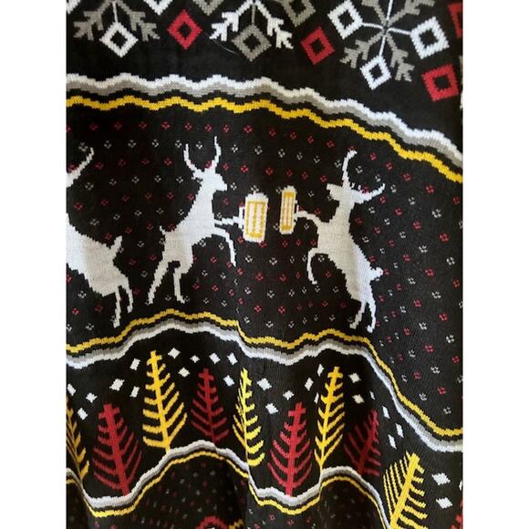 Festive Black Reindeer Sweater Men's Size 4xl - Picture 3 of 8